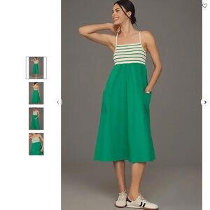 Anthropologie Square-Neck A-Line Midi Dress